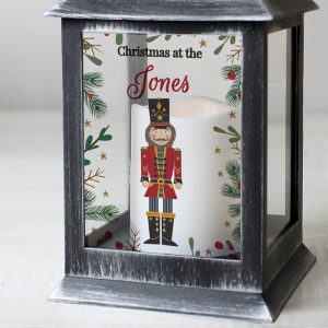Personalised Christmas Decoration Nutcracker Black Lantern