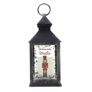 Personalised Christmas Decoration Nutcracker Black Lantern