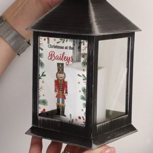 Personalised Christmas Decoration Nutcracker Black Lantern