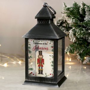 Personalised Christmas Decoration Nutcracker Black Lantern
