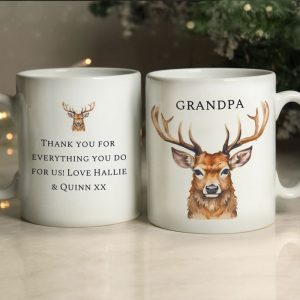 Personalised Watercolour Stag Ceramic Mug