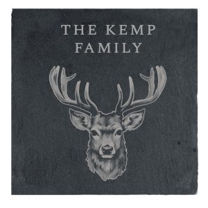 Personalised Highland Stag Slate Coaster