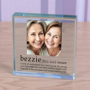 Photo Upload Bezzie Definition Glass Token Best Friend Gift
