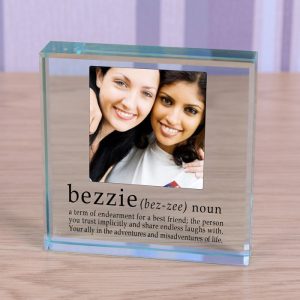 Photo Upload Bezzie Definition Glass Token Best Friend Gift