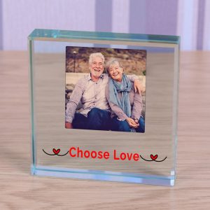 Choose Love Photo Upload Glass Gift Token