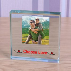 Choose Love Photo Upload Glass Gift Token