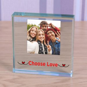 Choose Love Photo Upload Glass Gift Token