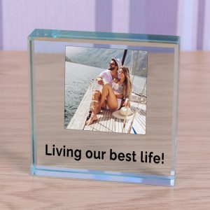 Living Our Best Life Photo Upload Glass Block