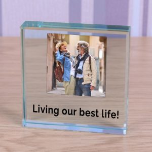 Living Our Best Life Photo Upload Glass Block