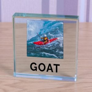 GOAT Photo Upload Glass Keepsake Block Sporting Achievement