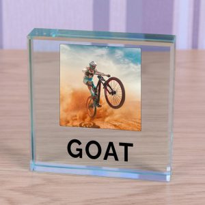 GOAT Photo Upload Glass Keepsake Block Sporting Achievement