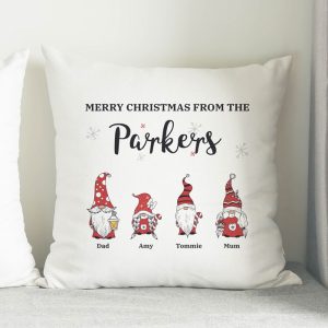 Christmas Gonk Family Cushion - Personalised Christmas Gift