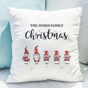 Christmas Gonk Family Cushion - Personalised Christmas Gift