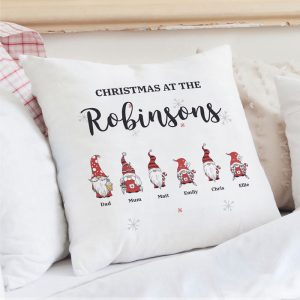 Christmas Gonk Family Cushion - Personalised Christmas Gift