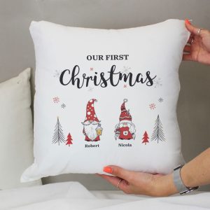 Christmas Gonk Family Cushion - Personalised Christmas Gift