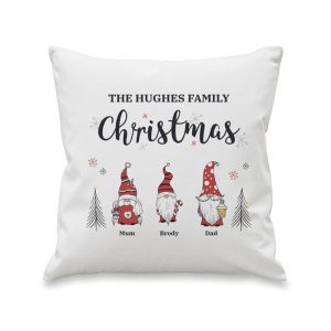 Christmas Gonk Family Cushion - Personalised Christmas Gift