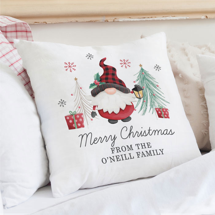 Personalised Gonk Christmas Cushion 100% Cotton