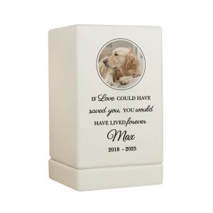 Personalised Wooden Pet Urn Photo Upload - Cat or Dog Ashes