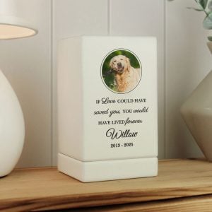 Personalised Wooden Pet Urn Photo Upload - Cat or Dog Ashes