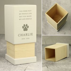 Personalised Dog or Cat Wooden Urn - Any Message