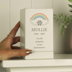 Personalised Rainbow Bridge Wooden Pet Cremation Urn