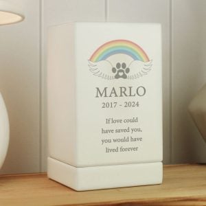 Personalised Rainbow Bridge Wooden Pet Cremation Urn
