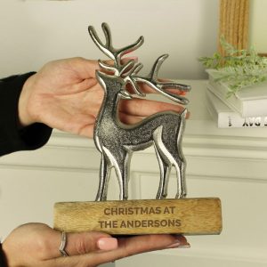 Personalised Metal Stag Ornament Christmas Gift
