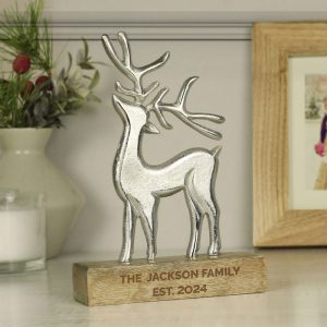 Personalised Metal Stag Ornament Christmas Gift