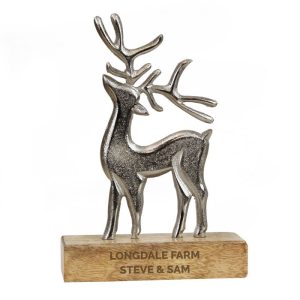 Personalised Metal Stag Ornament Christmas Gift