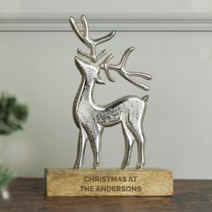 Personalised Metal Stag Ornament Christmas Gift