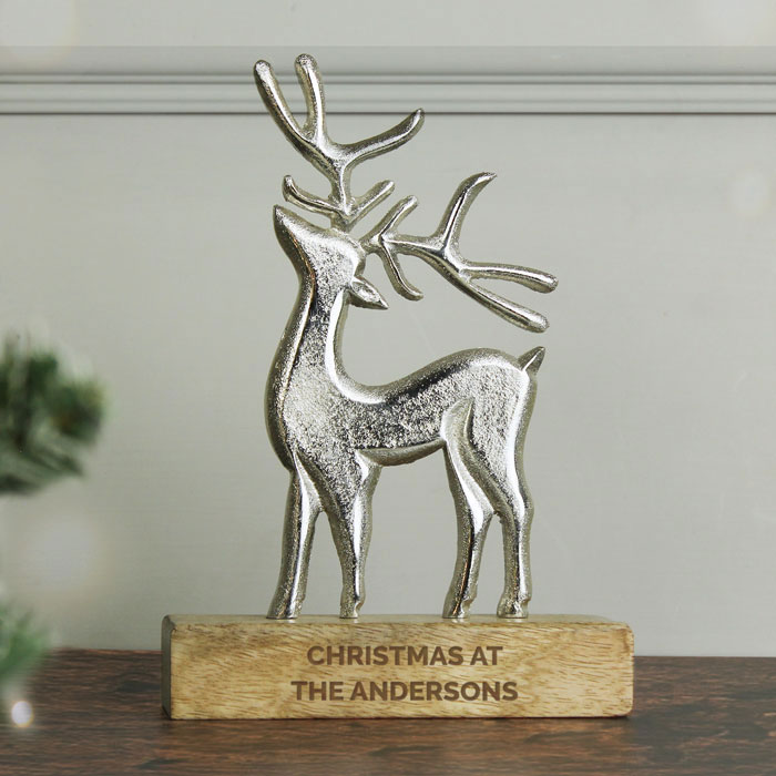 Personalised Metal Stag Ornament Christmas Gift