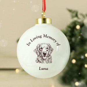 Personalised Memorial Dog Breed Christmas Tree Bauble