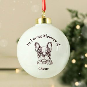 Personalised Memorial Dog Breed Christmas Tree Bauble