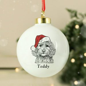 Personalised Dog Breed Ceramic Christmas Tree Bauble