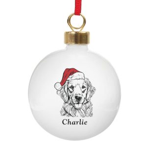 Personalised Dog Breed Ceramic Christmas Tree Bauble