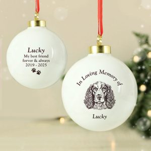Personalised Dog Breed Ceramic Christmas Tree Bauble