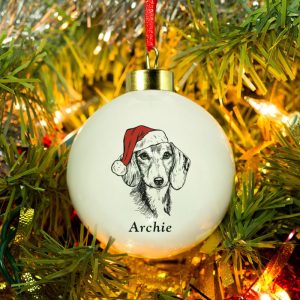 Personalised Dog Breed Ceramic Christmas Tree Bauble