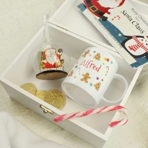 Personalised Small White Wooden Christmas Eve Box