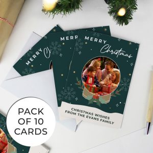 Personalised Pack of 10 Christmas Cards Photo Upload