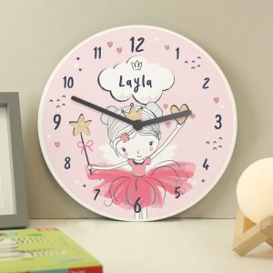 Personalised Fairy Wooden Children's Wooden Clock