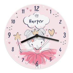 Personalised Fairy Wooden Children's Wooden Clock
