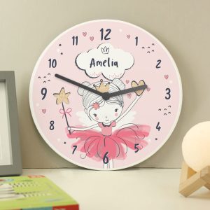 Personalised Fairy Wooden Children's Wooden Clock