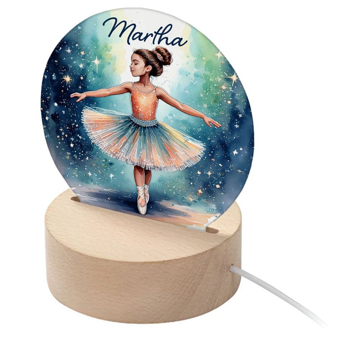 Personalised Girl's Ballerina LED Night Light