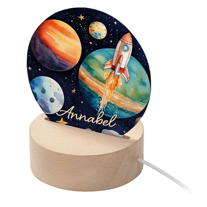 Personalised Kid's Outer Space LED Night Light