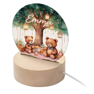 Personalised Teddy Bear Picnic LED Night Light