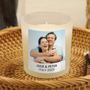 Personalised Photo Upload Vanilla Scented Candle Jar