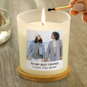 Personalised Photo Upload Vanilla Scented Candle Jar