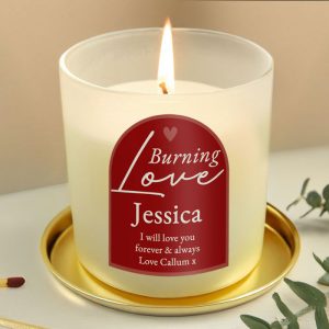 Personalised Burning Love Candle Jar