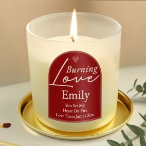 Personalised Burning Love Candle Jar