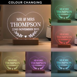 Personalised Wedding Heart LED Light Up Sign